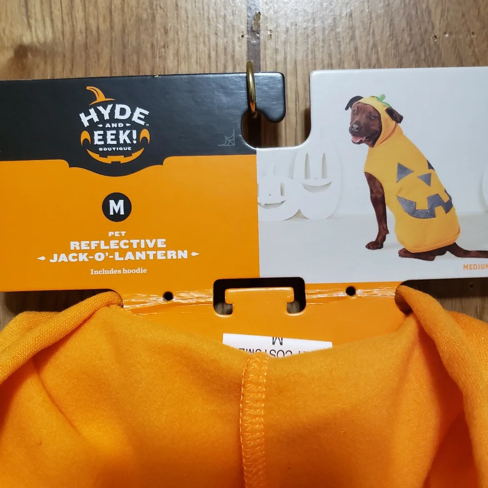 Reflective Dog Hoodie Jack O'Lantern Medium New Hyde & Eek Botique